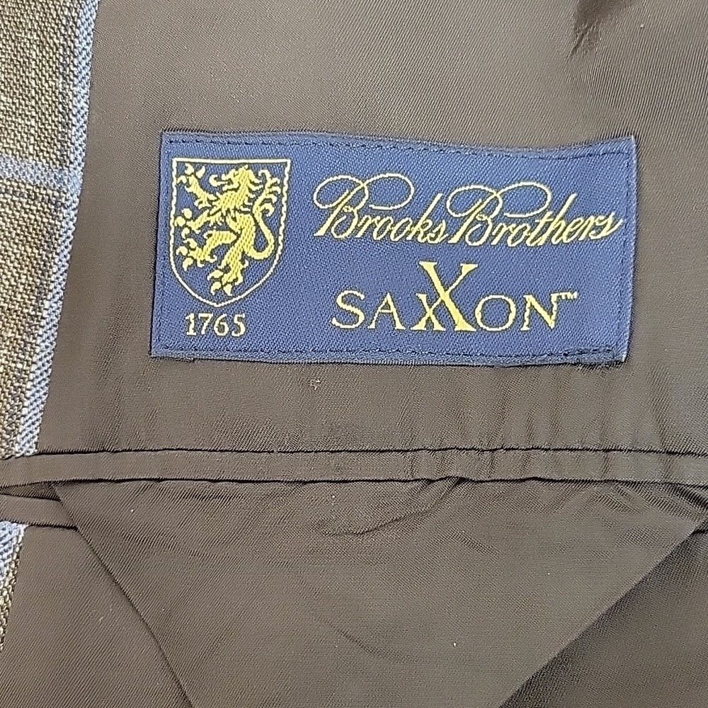 Men's Brooks Brothers 1818 Madison blazer brown/blue plaid 50R wool silk linen - Picture 8 of 8